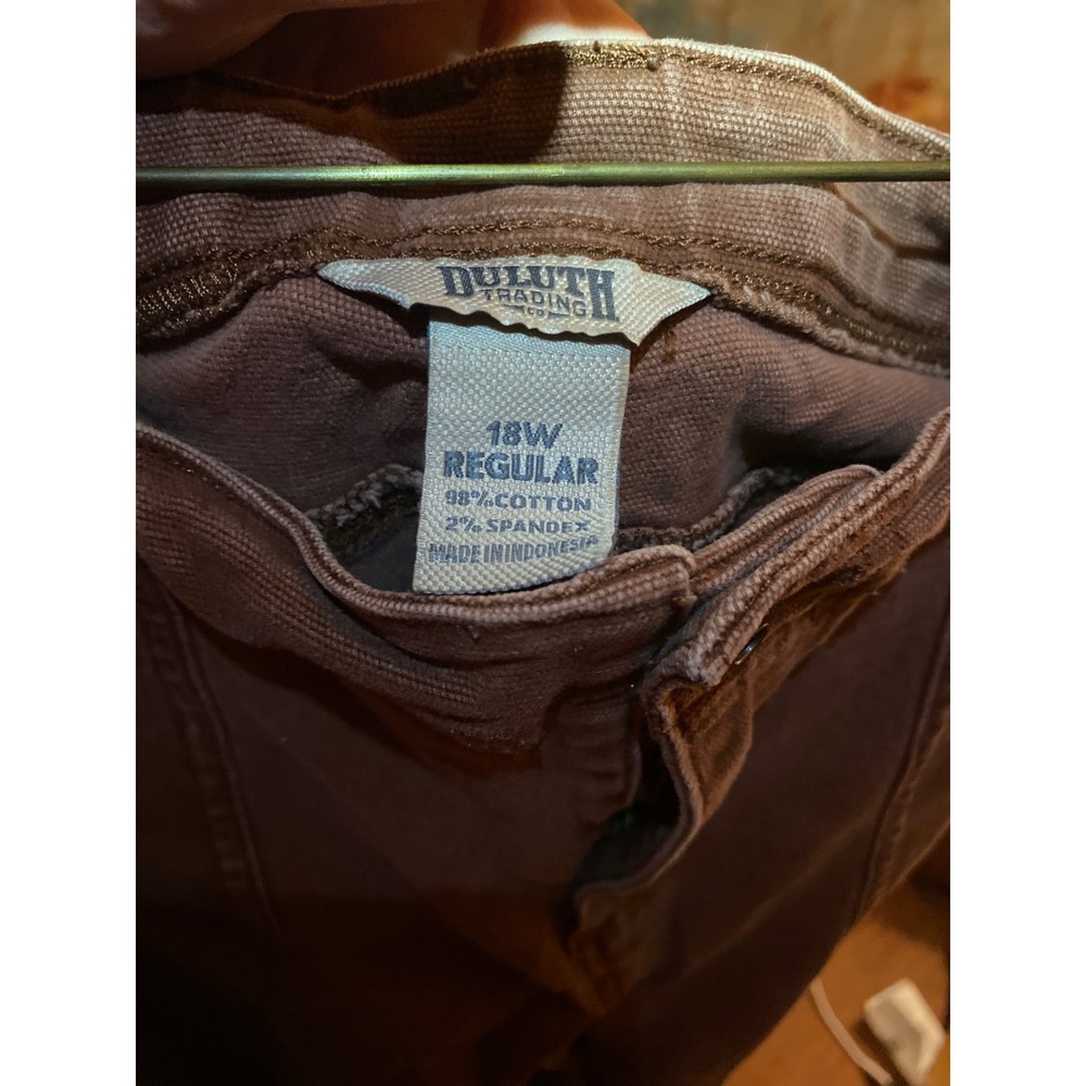 Duluth Trading Co Womens 18W Regular Brown Canvas Cargo Utility Pants‎ Workwear - Picture 5 of 5